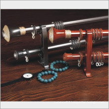 wood grain rustic curtain rods ,aluminum rod with round finials